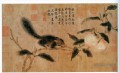 écureuil sur pêche traditionnelle Chine ancienne Chine à l’encre